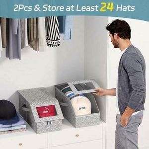 <b>Hats</b> Storage <b>Box</b> with Clear Window Fabric Organizer for Closet Wardrobe Modern Minimalist Design Durable Home Furniture - Product Image 5