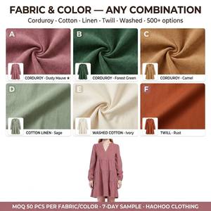 Abito Mini a Strati con Scollo a V e Colletto alla Coreana, Stile Bohémien, Manica Lunga, Produzione OEM per Donna, <span class=keywords><strong>Autunno</strong></span> - Product Image 4