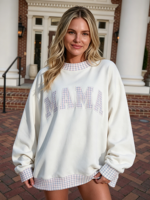 Sweater Wanita Mock Neck HD Print 400gsm Katun Fleece Oversized Hangat untuk Musim Dingin