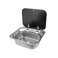 Évier pliable en acier inoxydable 304 pour camping-car et bateau, avec couvercle, pour usage hors véhicule, vente en gros