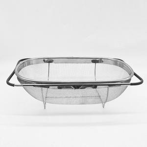 Cesta coladora metálica al por mayor Syh371 con asas de goma expandibles para lavar verduras y frutas - Product Image 2