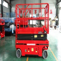 Plateforme de travail aérienne mobile à ciseaux autopropulsée électrique sur roues 8m 10m 12m, élévateur hydraulique pour réparation d'entrepôts