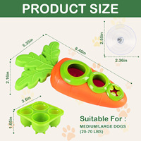 Juguete de alimentación lenta para perros con forma de zanahoria, rellenable y versátil, compatible con bandeja de silicona a juego, juguete masticable duradero y reutilizable para mascotas