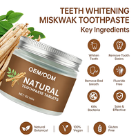 Tablettes de dentifrice aux herbes OEM ODM personnalisables avec logo, aux huiles essentielles de Neem et de Clou de girofle, rafraîchissantes pour usage domestique