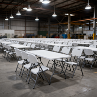 Table utilitaire pliable multi-usage de 72 pouces, résistante aux intempéries, en plastique robuste pour atelier de garage