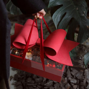 Wholesale Bow <strong>Flower</strong> <strong>Box</strong> Transparent Fruit <strong>Flower</strong> Gift <strong>Box</strong> Cake <strong>Box</strong> for Wedding Valentine'sday - Product Image 2