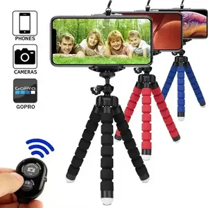 sponge octopus tripod selfie live outdoor mobile phone tripod with Remote control with Bluetooth