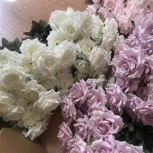 Bouquets <span class=keywords><strong>de</strong></span> <span class=keywords><strong>fleurs</strong></span> artificielles en soie, U-3299, blanc, Rose, pour décoration <span class=keywords><strong>de</strong></span> mariage, <span class=keywords><strong>livraison</strong></span> rapide - Product Image 6