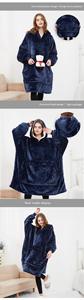 <span class=keywords><strong>Couverture</strong></span> à capuche Sherpa adulte confortable et portable à carreaux Sweat-shirt à capuche <span class=keywords><strong>Couverture</strong></span> <span class=keywords><strong>polaire</strong></span> <span class=keywords><strong>avec</strong></span> <span class=keywords><strong>manches</strong></span> - Product Image 5