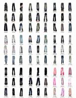 Jeans Boyfriend à Jambes Larges Bleu Clair Recyclé pour Femmes, Patchwork Floral, Bordure en Crochet, Denim Rétro, Style Bohème, Décontracté, Streetwear