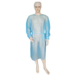 Level 1 Non woven isolation gown PP breathable gown dental medical hospital industries cover gown bata de visita desechable