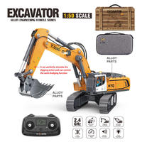 2026 YIGONG 1:50 Modèle d'excavatrice télécommandée en métal moulé sous pression Jouet de construction RC 360 °   Rails métalliques rotatifs, bras mobiles, cadeau pour garçons