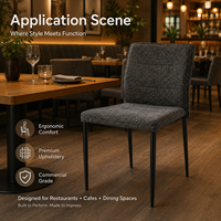 Chaises de salle à manger pour restaurant, chaise en tissu texturé avec pieds en métal fins pour hall d'hôtel, banquet, cantine, bistrot, bar, salle à manger, salon