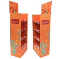 Étagère d'affichage au sol pour boissons en bouteille, installation gratuite personnalisée, présentoir en carton ondulé pour boissons, présentoir en carton pour boissons