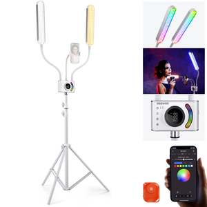 NEEWER BH40C RGB 36W <strong>Double</strong> Arm Esthetician Light Kit App <strong>Control</strong> LED Fill Light Dimmable Video Light for Photo Studio - Product Image 1