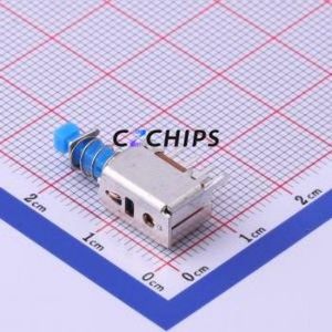 SPPJ320600 Push Button Switch Through hole Switch Double Pole Double Throw Self-Locking Square Plunger Right Angle Insert - Product Image 2