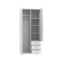 Armoire de chambre à coucher en bois massif au design simple et moderne avec tiroirs verrouillables pour vêtements