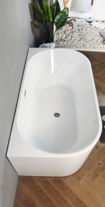 <span class=keywords><strong>Baignoire</strong></span> moderne autoportante pour adulte, à poser au mur, en acrylique, avec drain central, pour hôtel, appartement - Product Image 5