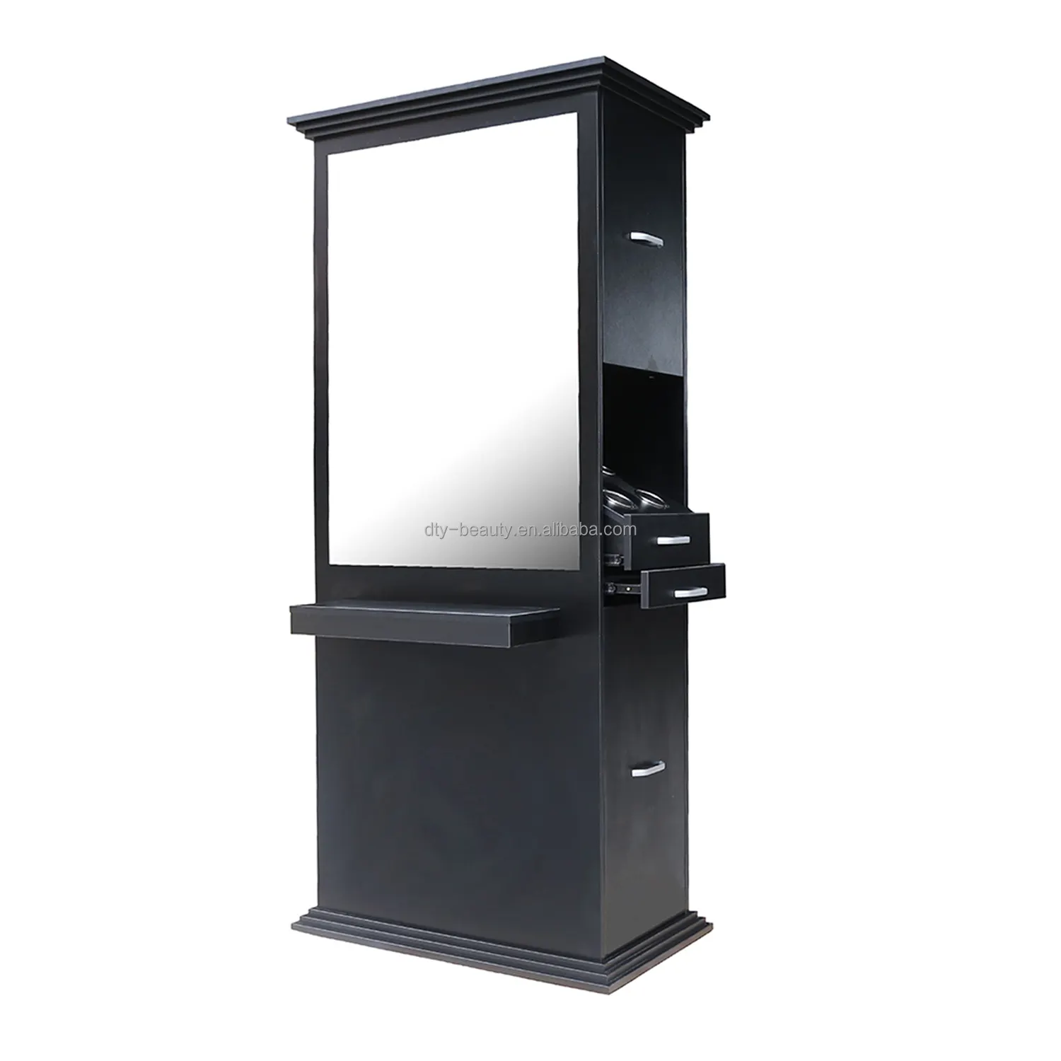 DTY double sided mirror salon styling station barber hair salon equipment beauty furniture cabinet