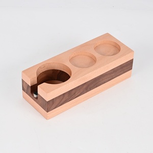 ที่วางอุปกรณ์ชงกาแฟทรงสี่เหลี่ยมผืนผ้า ดีไซน์ทันสมัย ทำจากไม้วอลนัทและไม้บีช พร้อมฐานรองแบบค้อน สำหรับเครื่องชงกาแฟเอสเพรสโซ - Product Image 2