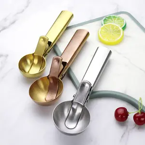 Stainless Steel Primary Color Rose Gold Ice Cream Golden Ice Cream Scoop Ball digger kitchen accessories