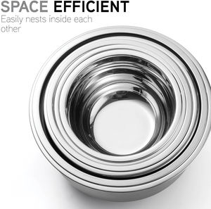 ชุดชามผสมอาหารสแตนเลส 304 สำหรับครัว ขนาดใหญ่ ฝาปิดสนิท ไม่รั่วซึม บรรจุ 10 ชิ้น ขายส่งราคาพิเศษ - Product Image 6