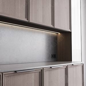 قوانغدونغ مصنع الكلاسيكية أثاث المطبخ اثنين حزمة الطلاء ورنيش الأحمر الماهوجني خشب متين المطبخ مجلس الوزراء - Product Image 5