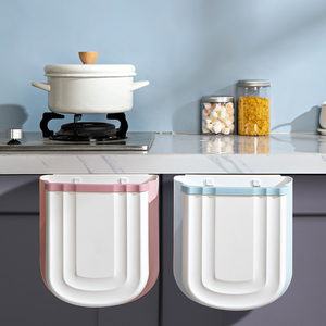Factory Directly Wholesale Kitchen Hanging Folding Trash Can Square Plastic Trash Can With Lid