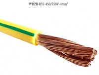 Câble de construction en cuivre WDZB BYJ 4mm² 450/750V, faible émission de fumée, sans halogène, ignifuge de classe B, pour câblage de construction résidentielle