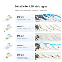 Contrôleur LED RGB IoT double mode SP543E avec télécommande, commande vocale, synchronisation avec haut-parleur intelligent, capture musicale, étanche, garantie 5 ans