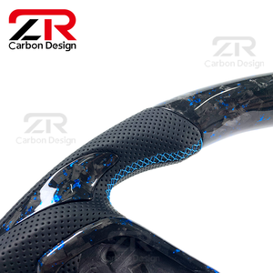 Volant en cuir véritable personnalisé en fibre de carbone forgée pour Volkswagen MK7 MK6 <span class=keywords><strong>Golf</strong></span> 6 <span class=keywords><strong>Golf</strong></span> <span class=keywords><strong>7</strong></span> <span class=keywords><strong>GTI</strong></span>, intérieur de voiture sportif - Product Image 4