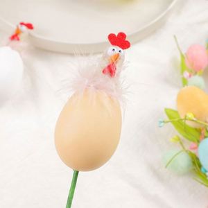 <b>Easter</b> Animal Cuttings 13.7in Artificial Hen Chick Turkey Picks with Eggs Flower Pick Spring Vase Filler <b>Ornament</b> for Home Party - Product Image 5