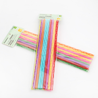 Pailles écologiques et réutilisables, pièces, transparentes, Double couleurs, pour boire, fournitures de fête pour enfants