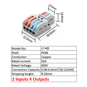 Connecteur de bornier universel compact 2 entrées 4/6 sorties LT-422 LT-623 SPL-42 SPL-62, stock original pour LED - Product Image 5