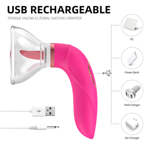 Giocattolo per <span class=keywords><strong>Masturbazione</strong></span> Femminile 2 in 1 Vibratore per Adulti con Stimolatore Linguale per Capezzoli e Clitoride Vibratore Succhiante Giocattolo Sessuale - Product Image 5