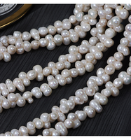 Perles d'eau douce naturelles de qualité AA, forme baroque, en forme de gourde, trouées sur le côté, blanches, 8-9 mm, perles en vrac pour la fabrication de bijoux DIY, en stock