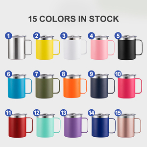 Gobelets isothermes personnalisés avec logo, écologiques, 12oz, 14oz, 16oz, à double paroi, isolés sous vide, avec poignée, pour le voyage et le café - Product Image 2