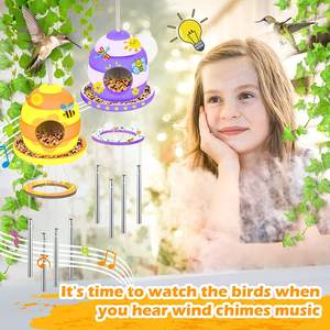 Suministros de fábrica DIY Arts Crafts hanging Bird eat House Kit de campanas de viento Juguetes educativos de dibujo producto barato - Product Image 5