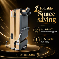 Ensemble de 5 pièces pour Pilates Reformer pour femmes, Reformer Cadillac de luxe en érable et noyer pliable pour la maison, lit de base avec résistance réglable pour studio