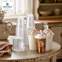 Gobelets en plastique PET en gros avec couvercles, logo personnalisé, gobelets jetables transparents pour café glacé, bubble tea, thé au lait, jus