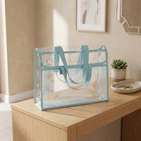 Bolsa de Almacenamiento Transparente de PVC con Cierre, Estilo Coreano, Gran Capacidad, para Documentos Escolares y de Oficina, Impresión Digital