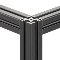 Profilé d'extrusion en aluminium anodisé noir à rainures en T, structure modulaire en aluminium