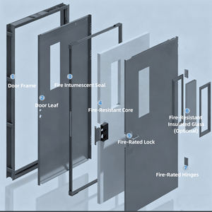 Porte automatique à battants Turtech, porte coupe-feu, sécurité, acier, porte coupe-feu pour centre commercial, école, hôpital - Product Image 2