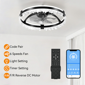 <span class=keywords><strong>Ventilador</strong></span> de Techo LED Plegable de 120-277V, 32W, 4320LM, con Control Remoto y por Teléfono, 7 Aspas, 6 Velocidades, <span class=keywords><strong>Diseño</strong></span> Moderno, Color Blanco - Product Image 3