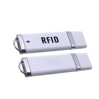 TECHRFID Mini Lector RFID Portátil OTG NFC USB de 13.56MHz ISO15693, Material ABS, Control de Acceso para Teléfonos Móviles, 8cm