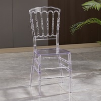 Chaise Chiavari en acrylique transparente en gros, chaise de mariage en cristal pour hôtel, événements de banquet, location de chaises de salle de bal de luxe à Dubaï, style Tiffany