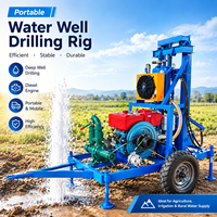 Mini-foreuse de puits d'eau portable, machine de forage diesel pour l'irrigation agricole et les puits d'eau