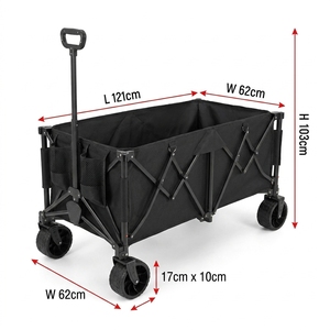 Heavy Duty 360LBS Folding Beach <strong>Wagon</strong> Cart with Wheel Extra Long <strong>Collapsible</strong> Camping Cart Portable Outdoor <strong>Wagon</strong> for Beach - Product Image 4