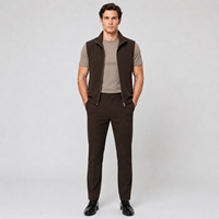 Ensemble de vêtements pour hommes en 3 pièces, veste sans manches réversible à fermeture éclair, t-shirt à manches courtes, pantalon extensible, OEM personnalisé