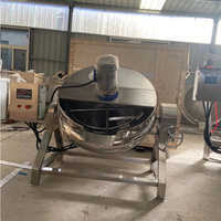 Bouilloire à vapeur 500L SUS304 Moteur de type inclinable pour usine d'huile de cuisson et sauce pour pâtes 20% ébullition plus rapide